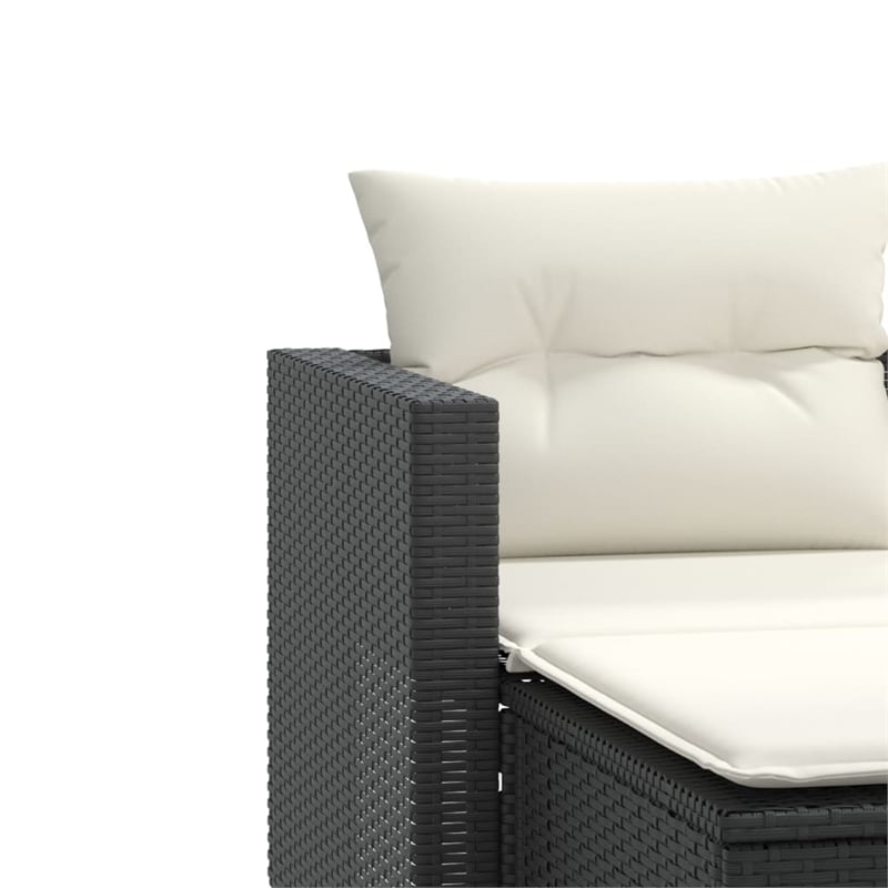 Bowery Hill PE Rattan And Powder-Coated Steel Garden Sofa in Black