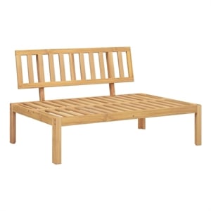 Bowery Hill Solid Acacia Wood Pallet Middle Sofa in Natural Wood