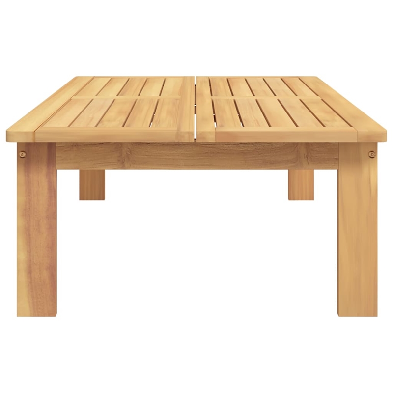 Bowery Hill Solid Acacia Wood Standard Durable Garden Table in Natural Wood