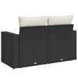Bowery Hill Contemporary Synthetic Poly Rattan Garden Sofa in Black And Cream