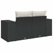Bowery Hill 2-Seater Poly Rattan Modular Garden Sofa in Black And Cream