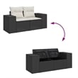 Bowery Hill 2-Seater Poly Rattan Modular Garden Sofa in Black And Cream