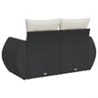 Bowery Hill Contemporary 2-Seater PE Rattan Modular Garden Sofa in Black