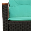 Bowery Hill Contemporary Synthetic Poly Rattan Garden Sofa in Black