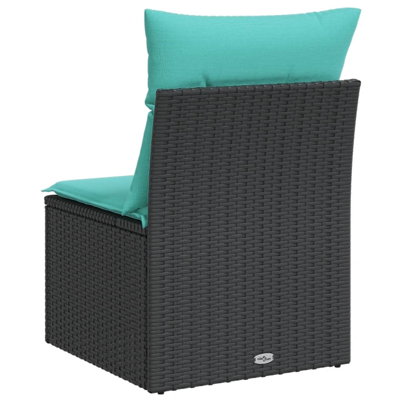 Bowery Hill Contemporary Synthetic Poly Rattan Garden Chair in Black And Blue