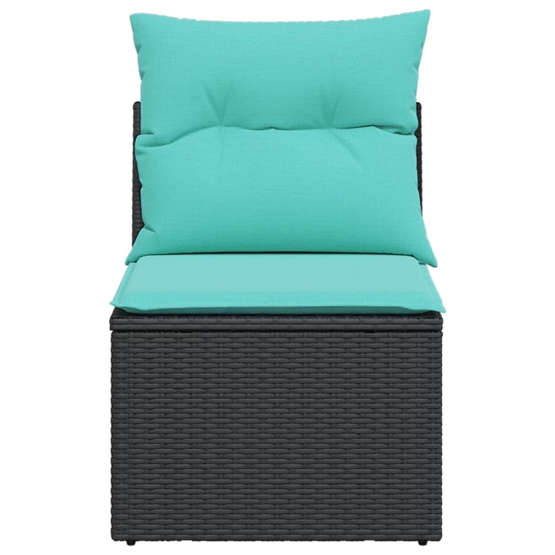 Bowery Hill Contemporary Synthetic Poly Rattan Garden Chair in Black And Blue