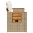 Bowery Hill Contemporary Synthetic Poly Rattan Garden Sofa in Beige