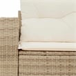 Bowery Hill PE Rattan & Powder-Coated Steel Medium Foldable Garden Sofa in Beige