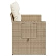 Bowery Hill PE Rattan & Powder-Coated Steel Medium Foldable Garden Sofa in Beige