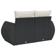 Bowery Hill PE Rattan And Powder-Coated Steel Garden Sofa Medium in Black