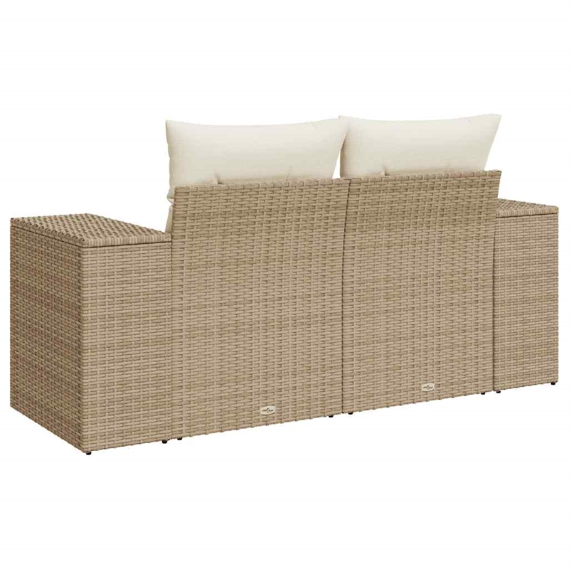 Bowery Hill Contemporary Large Modular Poly Rattan Garden Sofa in Beige