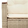 Bowery Hill PE Rattan & Powder-Coated Steel & Acacia Wood Garden Sofa in Beige