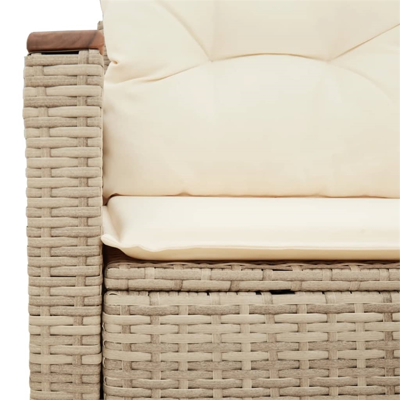 Bowery Hill 2-Seater PE Rattan Foldable Outdoor Garden Sofa in Beige