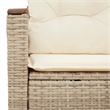 Bowery Hill 2-Seater PE Rattan Foldable Outdoor Garden Sofa in Beige