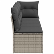 Bowery Hill 4-Seater Rattan & Powder-Coated Steel & Polyester Garden Sofa - Gray