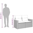 Bowery Hill 2-Seater Poly Rattan Patio Sofa With Cushions in Gray