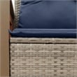 Bowery Hill 2-Seater Poly Rattan Patio Sofa With Cushions in Gray