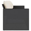 Bowery Hill Contemporary Synthetic Poly Rattan Garden Sofa in Black And Cream
