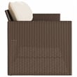 Bowery Hill Contemporary Synthetic Poly Rattan Garden Sofa in Brown & Cream