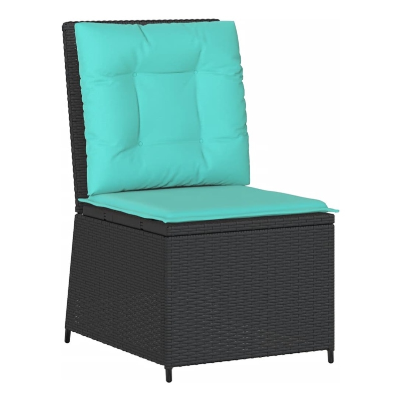 Bowery Hill Contemporary Reclining Patio Sofa in Black And Turquoise