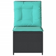 Bowery Hill Contemporary Reclining Patio Sofa in Black And Turquoise