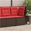 Bowery Hill Medium Modular PE Rattan And Powder-Coated Steel Patio Sofa in Brown