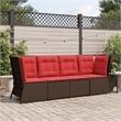 Bowery Hill Medium Modular PE Rattan And Powder-Coated Steel Patio Sofa in Brown