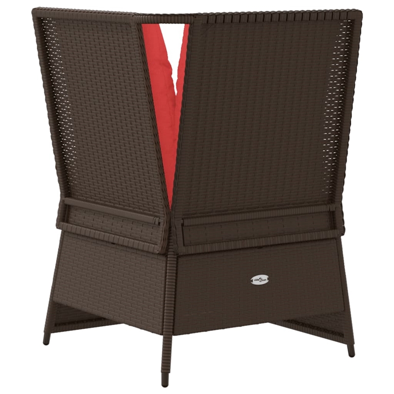 Bowery Hill Medium Modular PE Rattan And Powder-Coated Steel Patio Sofa in Brown