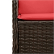 Bowery Hill Medium Modular PE Rattan And Powder-Coated Steel Patio Sofa in Brown