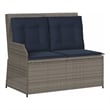 Bowery Hill Contemporary Synthetic Poly Rattan Reclining Patio Bench in Gray