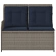 Bowery Hill Contemporary Synthetic Poly Rattan Reclining Patio Bench in Gray