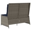 Bowery Hill Contemporary Synthetic Poly Rattan Reclining Patio Bench in Gray