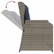 Bowery Hill Contemporary Synthetic Poly Rattan Reclining Patio Bench in Gray