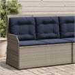Bowery Hill Contemporary Synthetic Poly Rattan Reclining Patio Bench in Gray