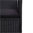 Bowery Hill 3-Seater Poly Rattan Patio Sofa With Cushions in Black