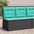Bowery Hill Poly Rattan Reclining Patio Bench in Black And Turquoise