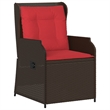 Bowery Hill Contemporary Reclining Patio Chair Set of 2 in Brown And Red