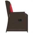 Bowery Hill Contemporary Reclining Patio Chair Set of 2 in Brown And Red