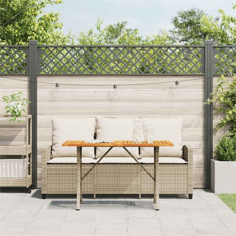 Bowery Hill 3-Seater PE Rattan Garden Sofa With Removable Covers in Beige