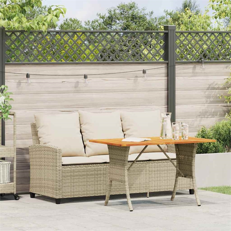Bowery Hill 3-Seater PE Rattan Garden Sofa With Removable Covers in Beige