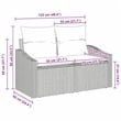 Bowery Hill Contemporary Poly Rattan Garden Sofa With Cushion in Brown
