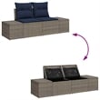 Bowery Hill Contemporary Poly Rattan Garden Sofa With Cushion in Gray