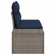 Bowery Hill Contemporary Poly Rattan Garden Sofa With Cushion in Gray