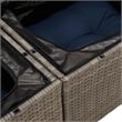 Bowery Hill Contemporary Poly Rattan Garden Sofa With Cushion in Gray