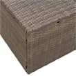 Bowery Hill Contemporary Poly Rattan Garden Sofa With Cushion in Gray