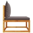 Bowery Hill Acacia Wood And Rope Garden Armless Sofa With Cushions
