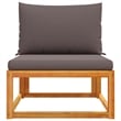 Bowery Hill Acacia Wood And Rope Garden Armless Sofa With Cushions