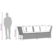 Bowery Hill Contemporary Poly Rattan Patio Sofa With Cushions in Black