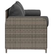 Bowery Hill 3-Seater PE Rattan Garden Sofa With Removable Covers in Gray