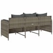 Bowery Hill 3-Seater PE Rattan Garden Sofa With Removable Covers in Gray